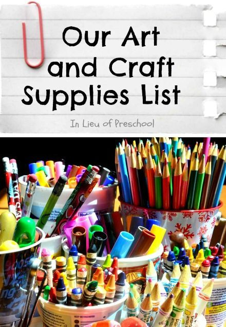 Preschool Craft Supplies
 "I think it s a better idea to have a few high quality