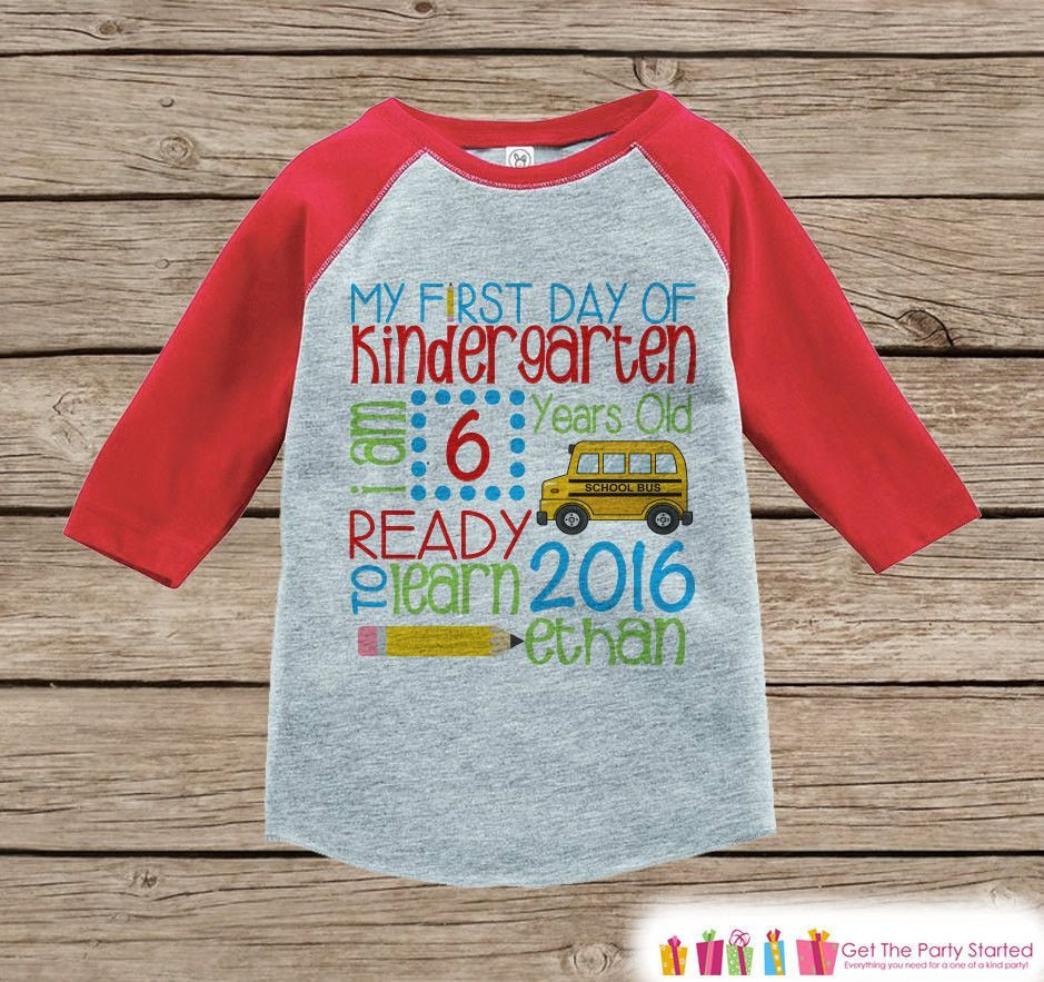 Preschool T Shirt Ideas
 First Day of Kindergarten Outfit Personalized
