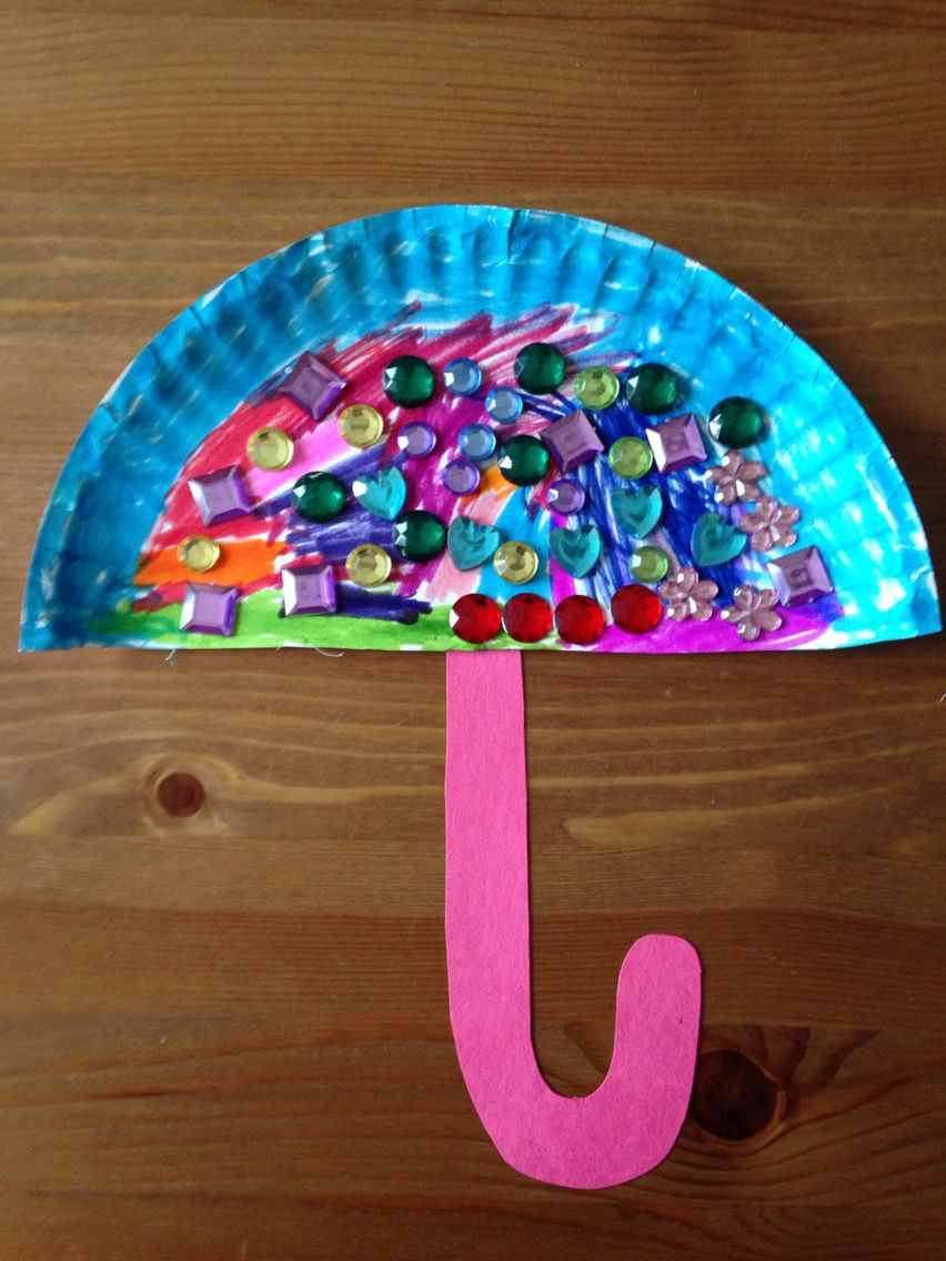 Preschoolers Arts And Crafts
 Paper Plate Umbrella Craft Preschool Craft