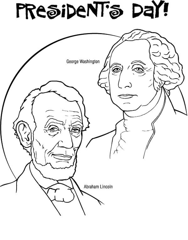 Presidents Day Coloring Pages Printable
 George Washington and Abraham Lincoln for Presidents Day