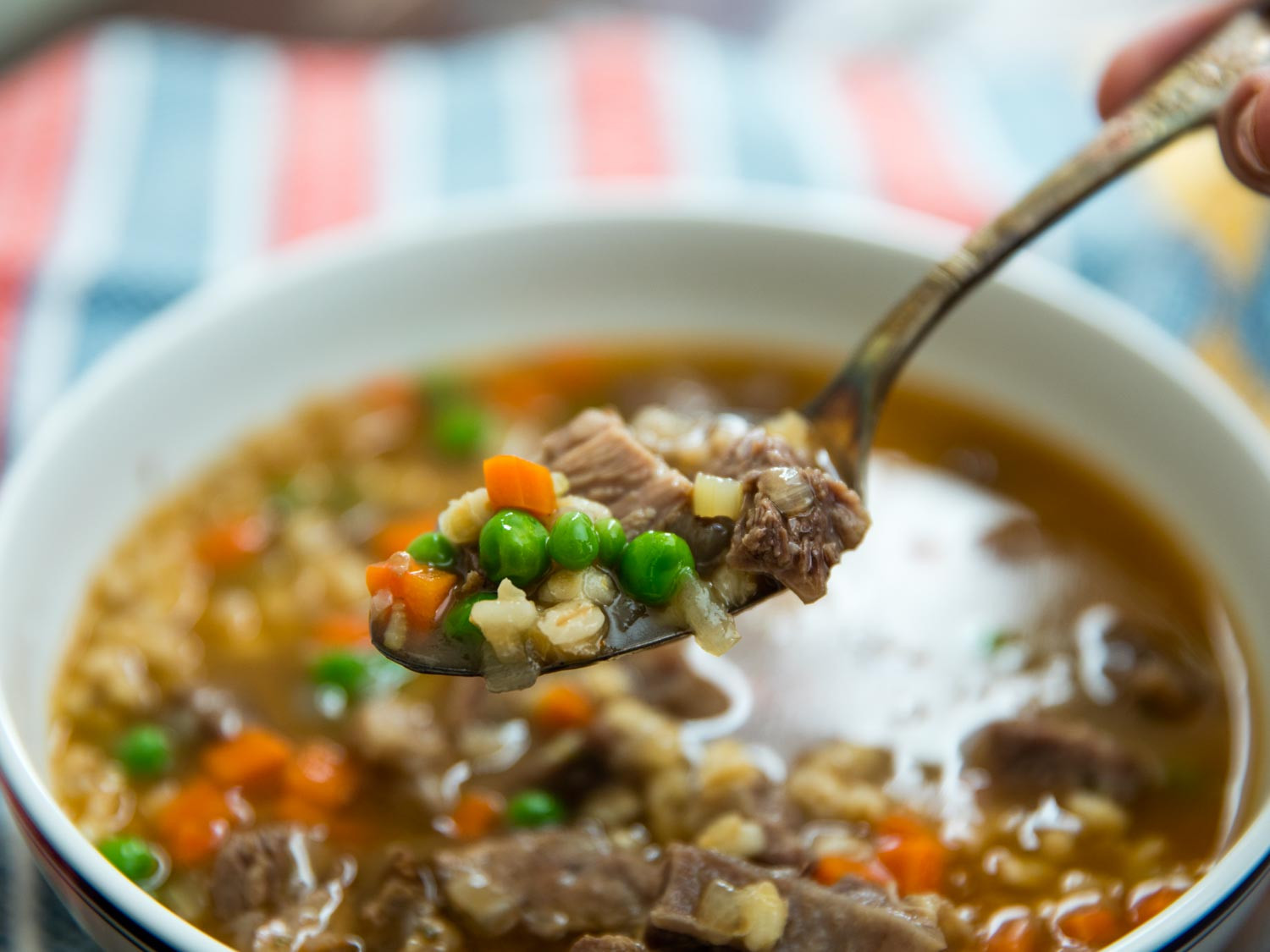 Pressure Cooker Beef Soup
 Use the Pressure Cooker for Beef Barley Soup in Half the