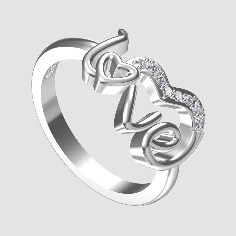 Prettiest Wedding Rings
 2019 New Arrival Trendy Design Letter LOVE Rings For Women