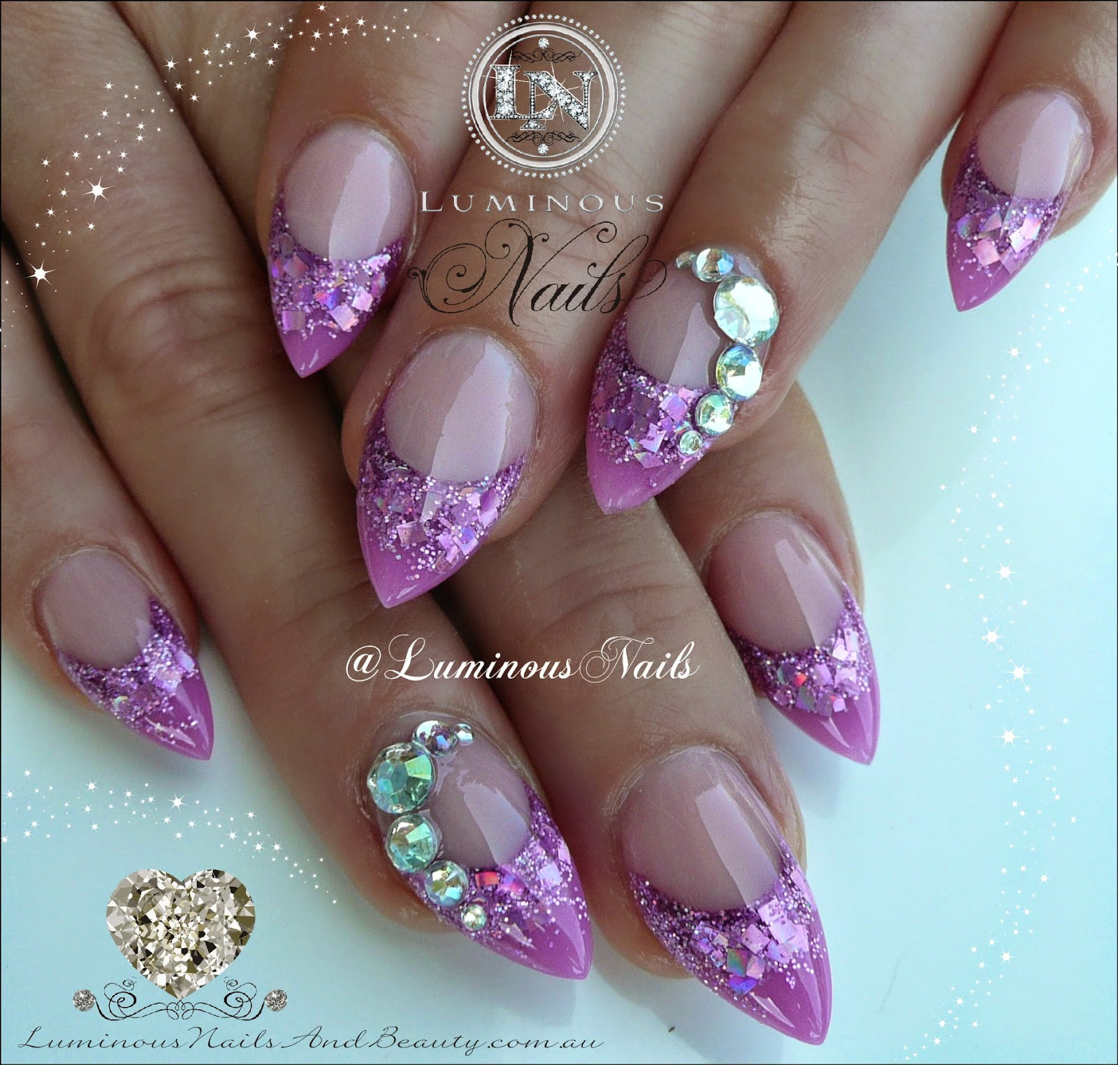 Pretty Acrylic Nails
 Luminous Nails May 2015