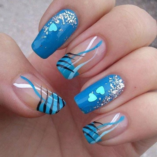 Pretty Blue Nails
 40 Blue Nail Art Ideas