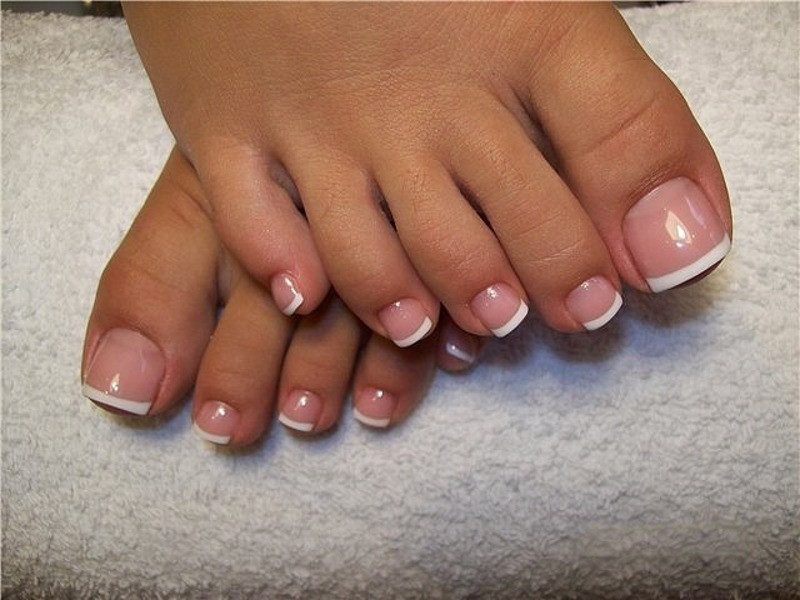 Pretty French Tip Nails
 Pedicures Just Got Better With These 50 Cute Toe Nail Designs