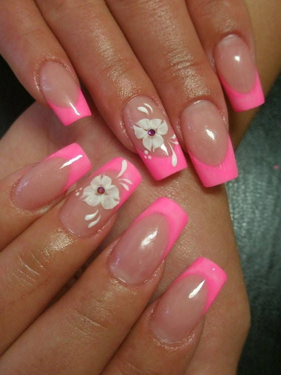 Pretty French Tip Nails
 Pink Nails For This Season
