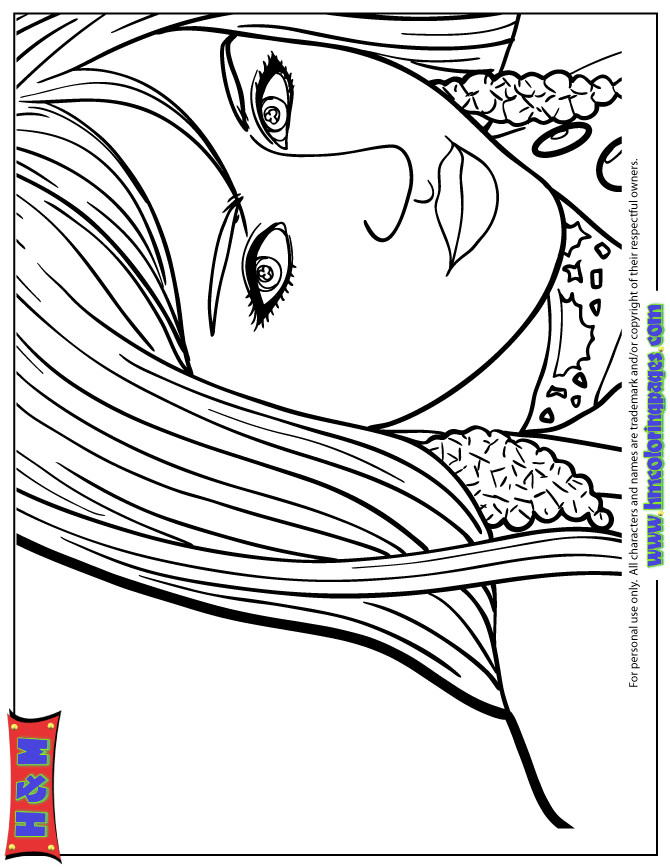 Pretty Girls Coloring Pages
 Beautiful Girl Hannah Montana Coloring Page