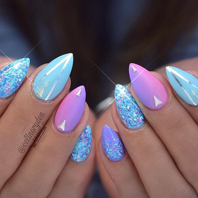 Pretty Nail Colors For Summer
 Wouldn t like them so pointy but cute