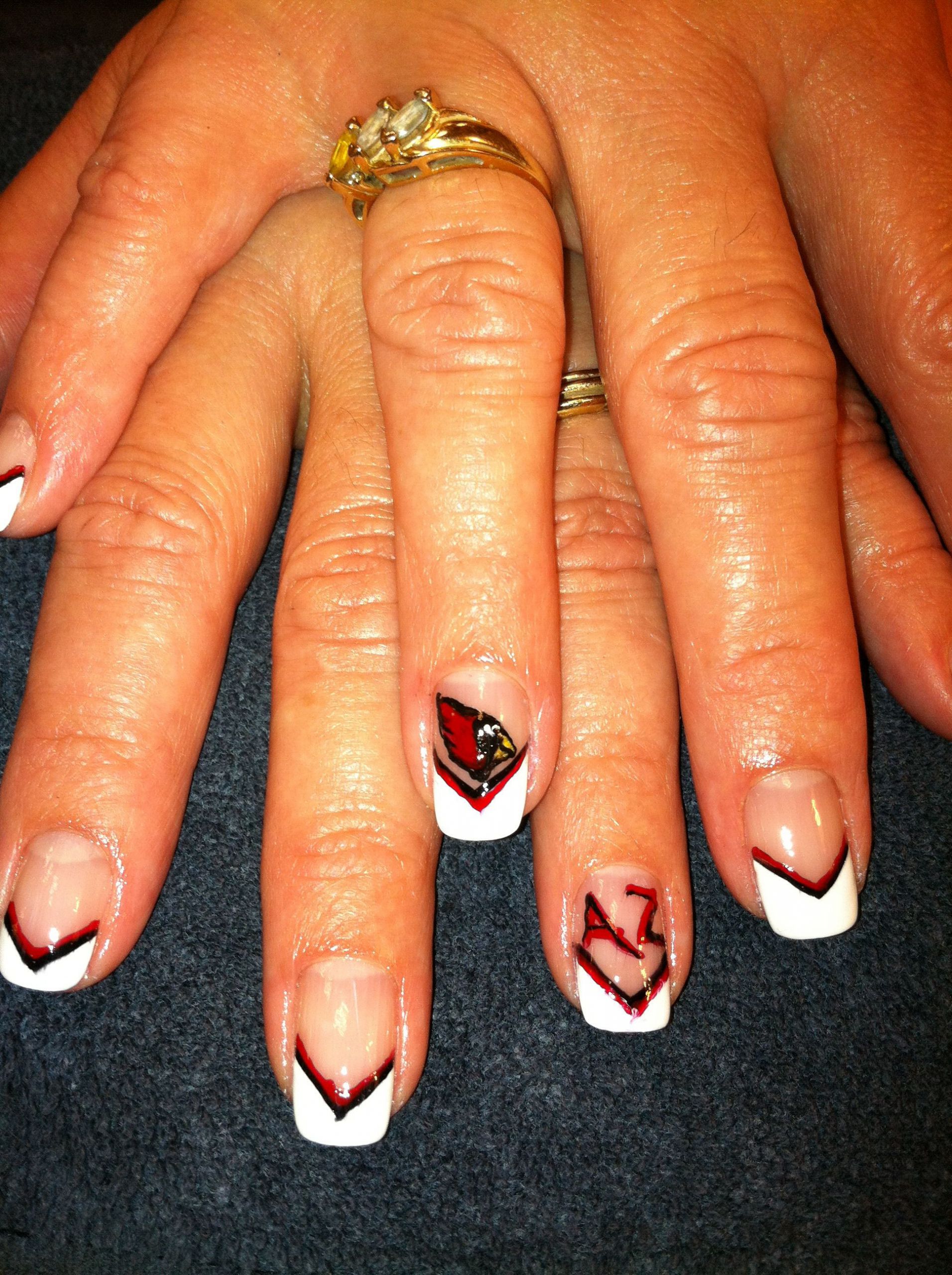 Pretty Nails Louisville Ky
 Az cardinals Nails done by me Pinterest