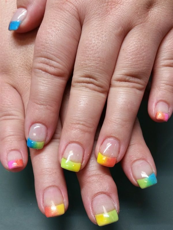 Pretty Nails Oswego
 Day 220 Rainbow Tip Nail Art