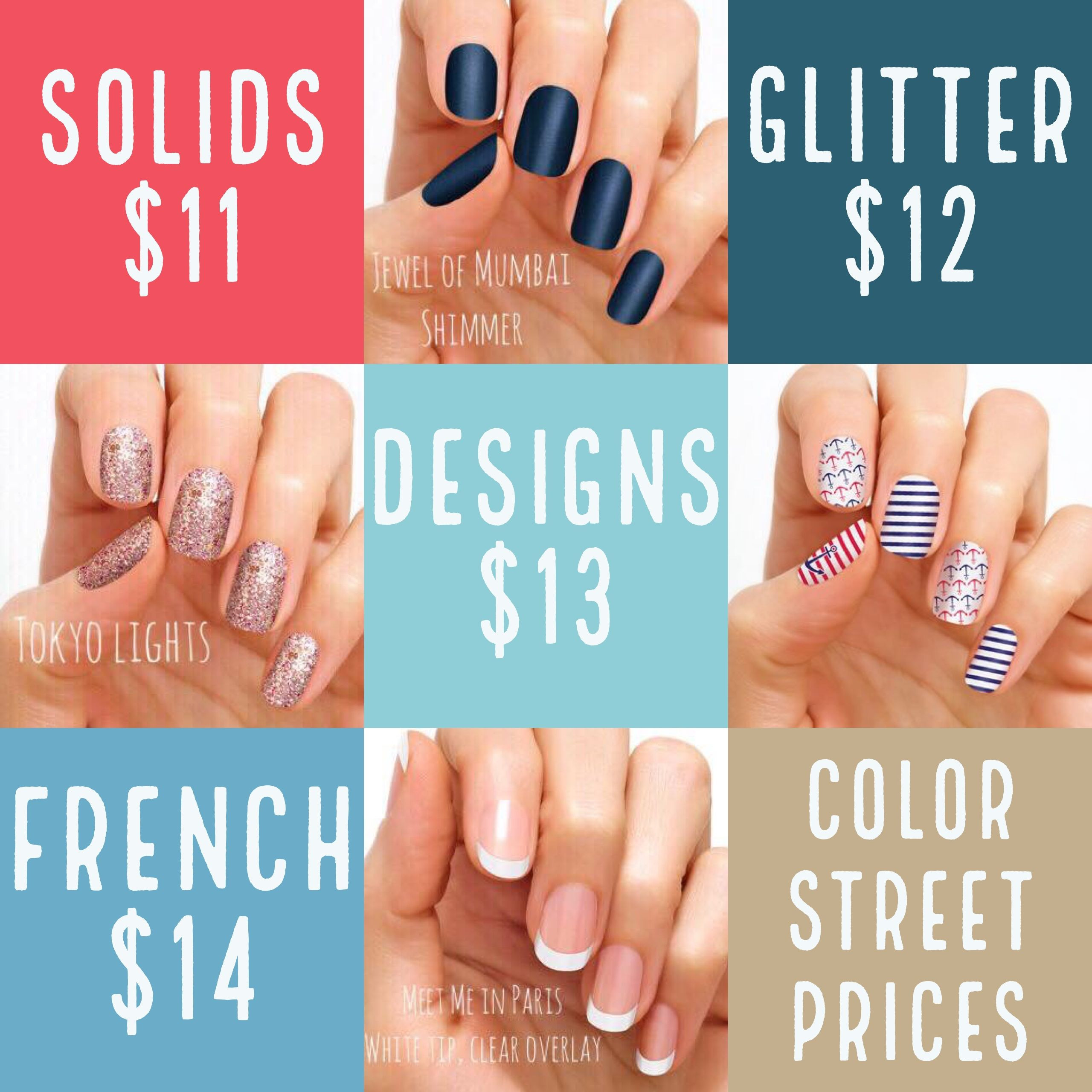 Pretty Nails Prices
 Color Street nail polish strips