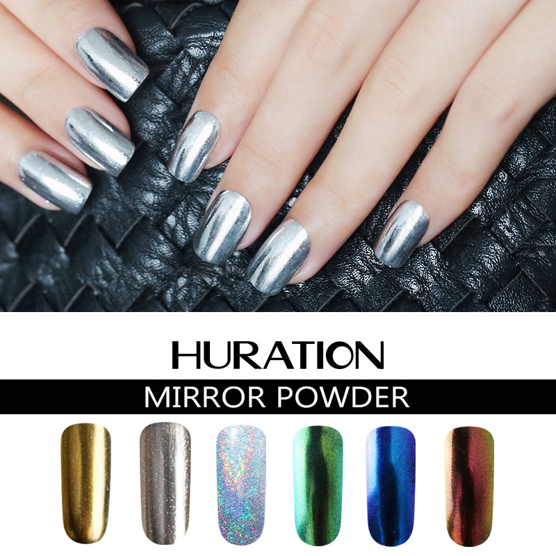 Pretty Nails Prices
 Hutation With Two Brush Silver Chrome Mirror Powder Nails