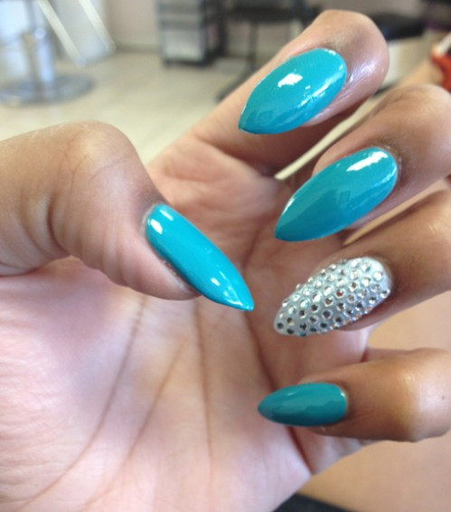 Pretty Point Nails
 Top 13 Blue Pointy Nails Pretty Designs