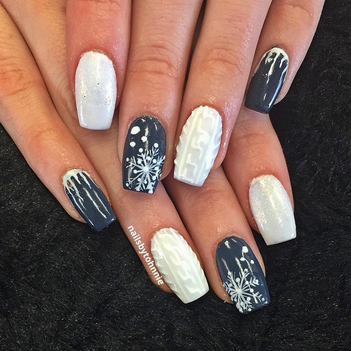 Pretty Winter Nails
 10 Beautiful Winter Sweater Nail Designs and Ideas
