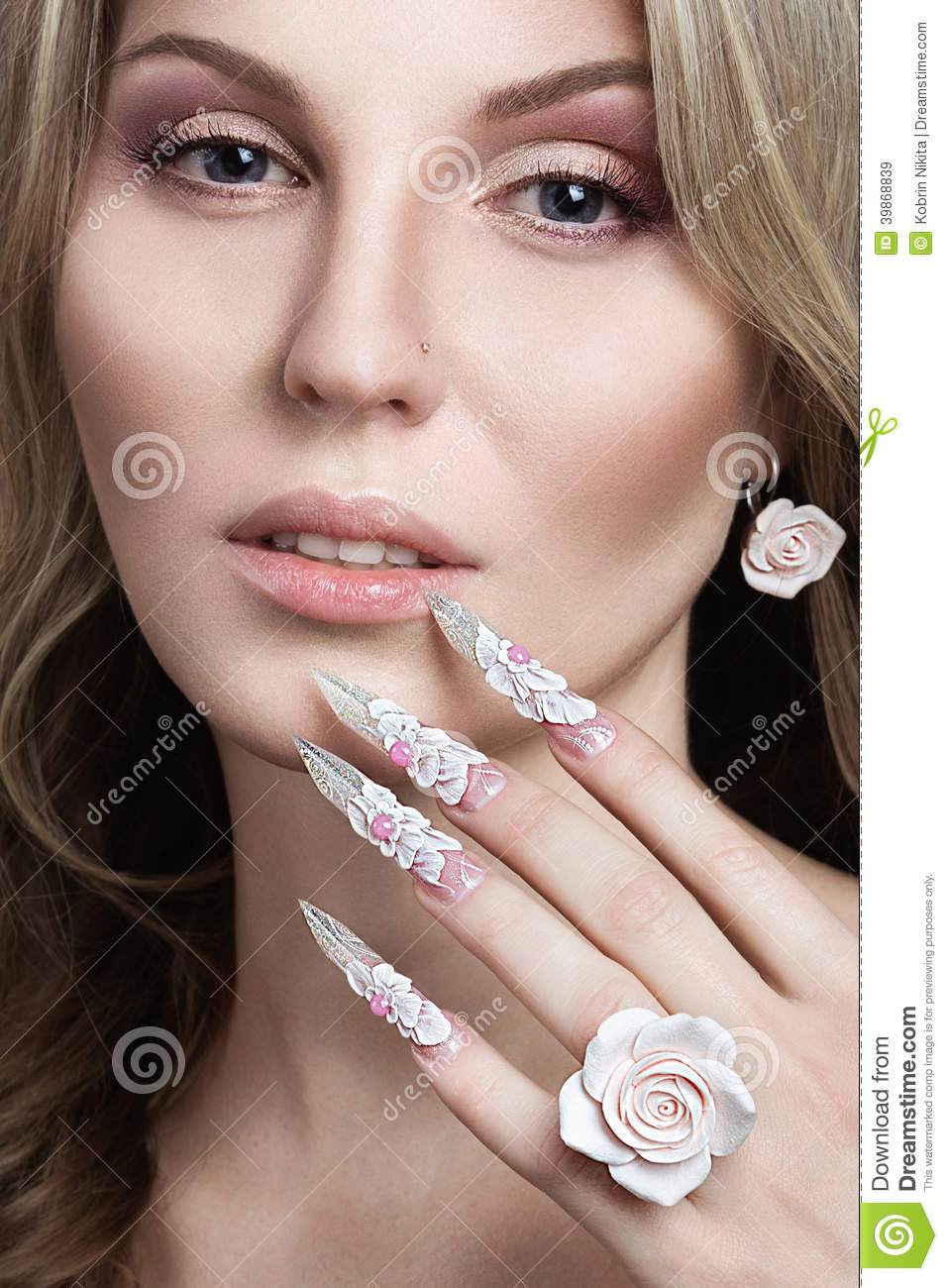 Pretty Woman Nails
 Beautiful Girl With Long Nails Stock Image
