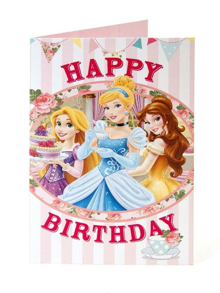 Princess Birthday Cards
 Disney Princess Happy Birthday Card Age Girl Daughter