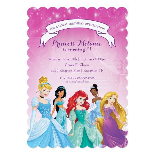 Princess Birthday Invitations
 Disney Princess Birthday Invitation
