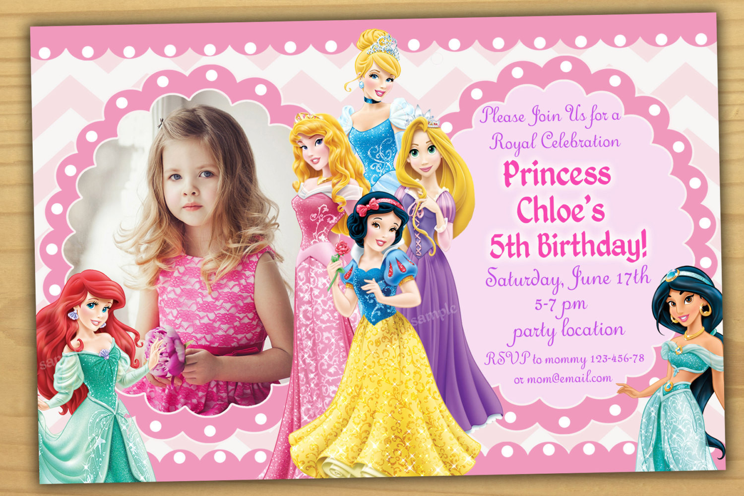 Princess Birthday Invitations
 Disney Princess Birthday Invitation Disney Princess