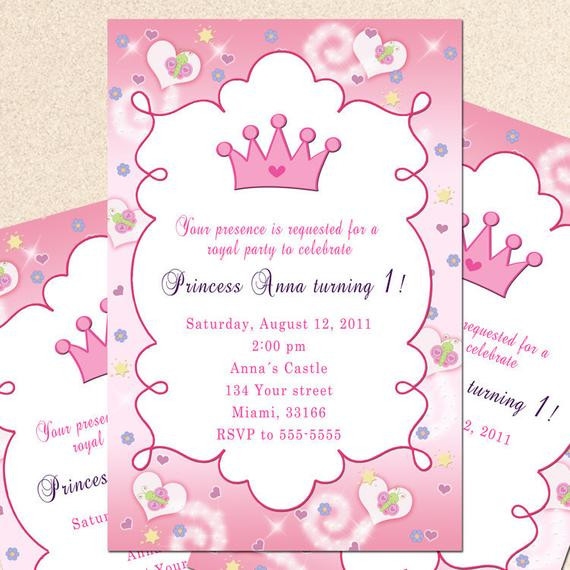 Princess Birthday Invitations
 Royal Princess Birthday Invitation Girl Princess by pinkthecat