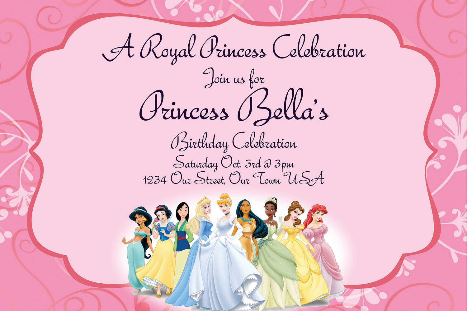 Princess Birthday Invitations
 40th Birthday Ideas Disney Princess Birthday Party