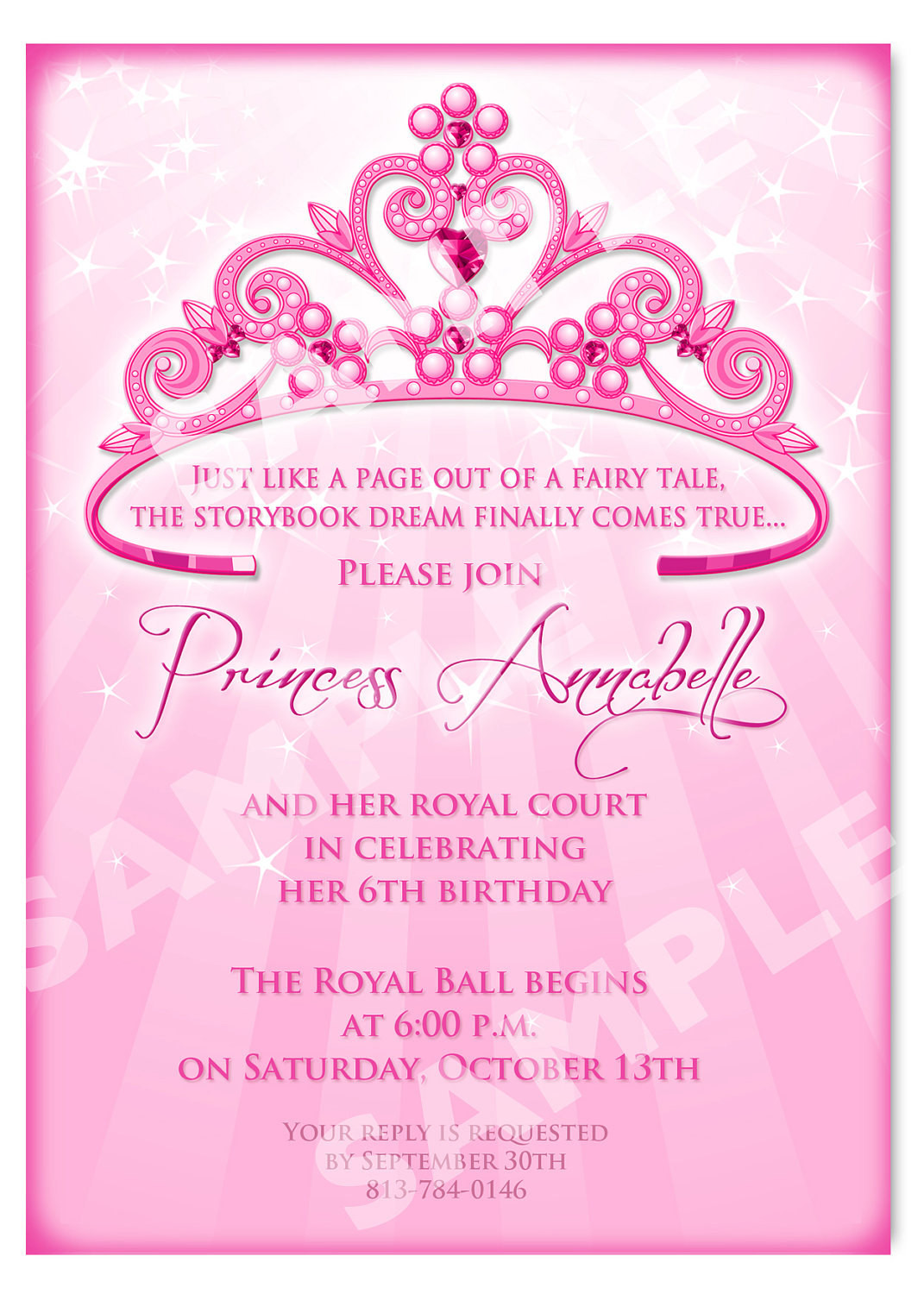 Princess Birthday Invitations
 Princess Birthday Invitation DIY Princess by artisacreations