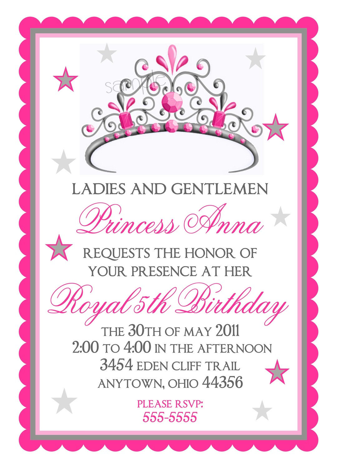 Princess Birthday Invitations
 Princess Birthday Invitations Tiara by LittlebeaneBoutique