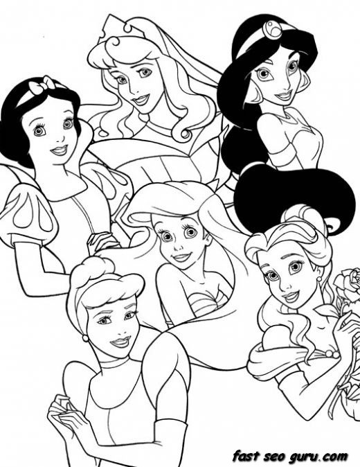 Princess Coloring Sheets For Girls
 Printable Beautiful Disney princesses coloring pages for