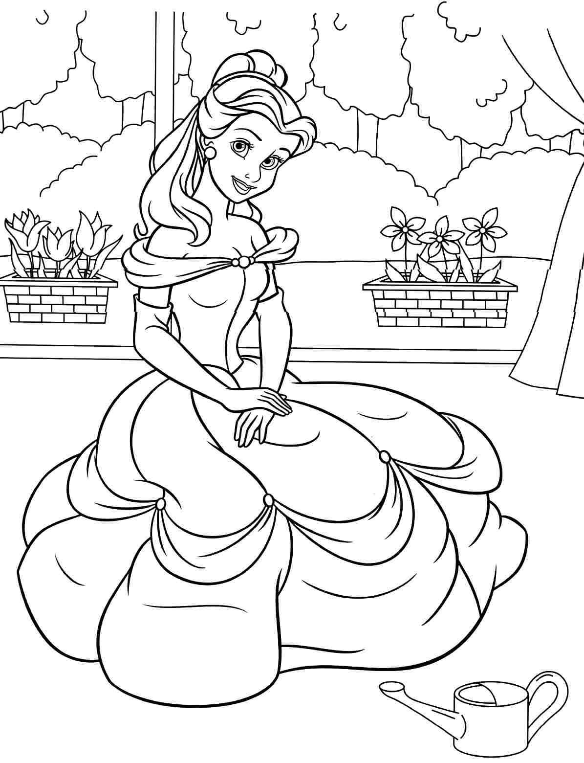 Princess Coloring Sheets For Girls
 Disney Princess Belle Coloring Pages For Girls