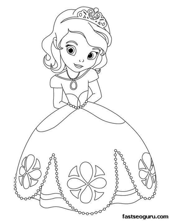 Princess Coloring Sheets For Girls
 Printable cute princess Sofia coloring pages for girls