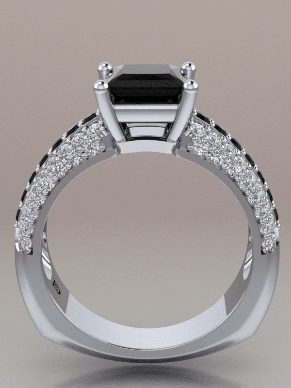 Princess Cut Black Diamond Engagement Rings
 Exclusive Princess Cut Black Diamond Engagement Ring