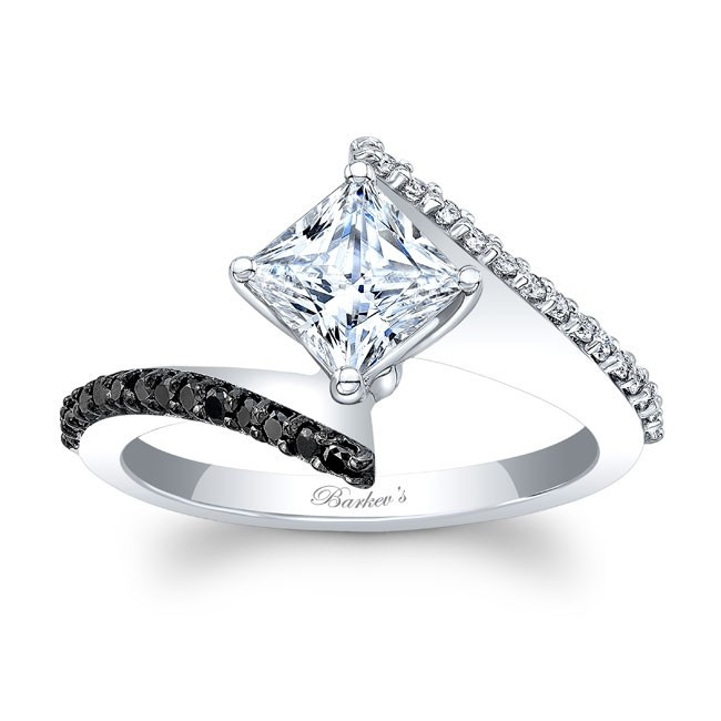 Princess Cut Black Diamond Engagement Rings
 Barkev s Bypass Princess Cut Black Diamond Engagement Ring