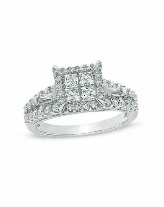 Princess Cut Engagement Rings Zales
 Zales 1 1 4 CT T W Princess Cut Quad Diamond Engagement