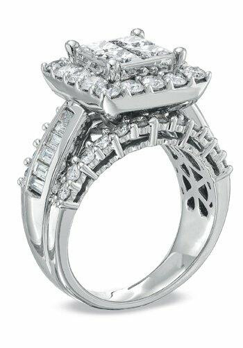 Princess Cut Engagement Rings Zales
 Zales 3 CT T W Princess Cut Quad Diamond Engagement Ring