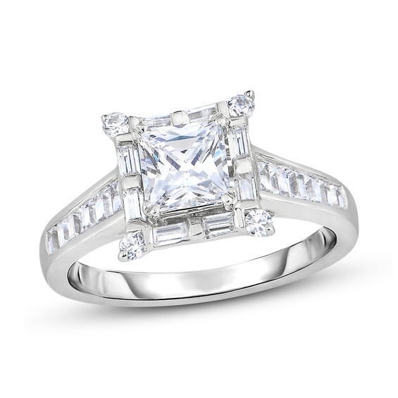 Princess Cut Engagement Rings Zales
 1 7 8 CT T W Princess Cut Diamond Frame Engagement Ring