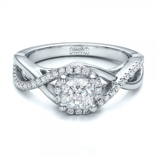 Princess Cut Halo Engagement Rings
 Custom Princess Cut Diamond Halo Engagement Ring