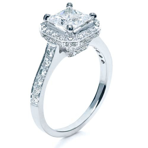 Princess Cut Halo Engagement Rings
 Princess Cut with Diamond Halo Engagement Ring 169