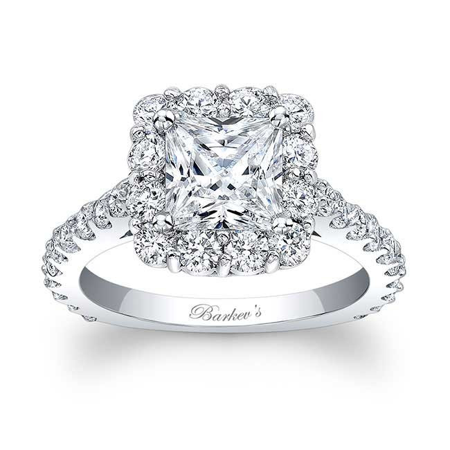 Princess Cut With Halo Engagement Rings
 Barkev s Princess Cut Halo Engagement Ring 7939L