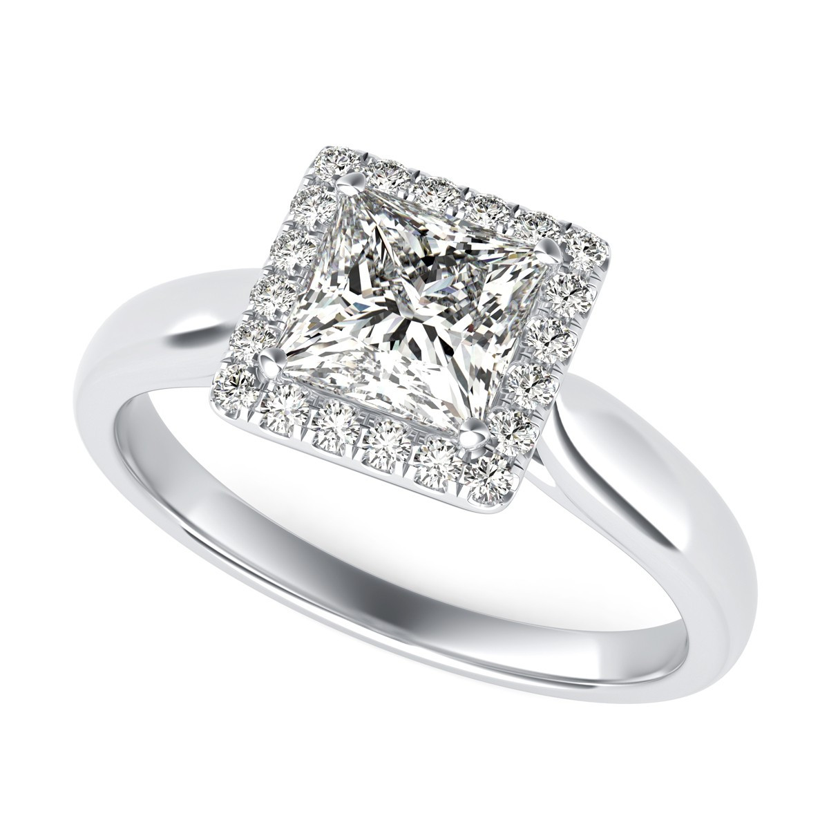 Princess Cut With Halo Engagement Rings
 Halo Diamond Engagement Ring