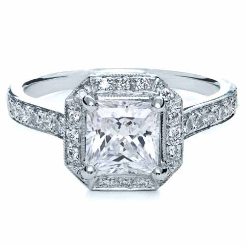 Princess Cut With Halo Engagement Rings
 Princess Cut with Diamond Halo Engagement Ring 169