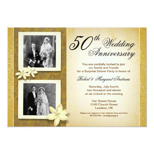 Printable 50th Wedding Anniversary Invitations
 two photos wedding anniversary invitations