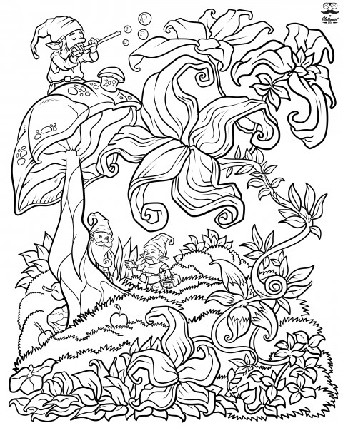 Printable Adult Coloring Book
 Floral Fantasy Digital Version Adult Coloring Book