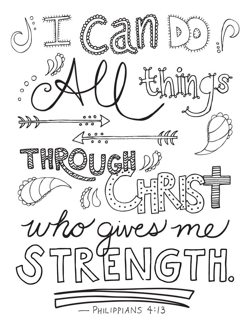 Printable Bible Coloring Pages Kids
 Bible Verse Coloring Page Philippians 4 13 by