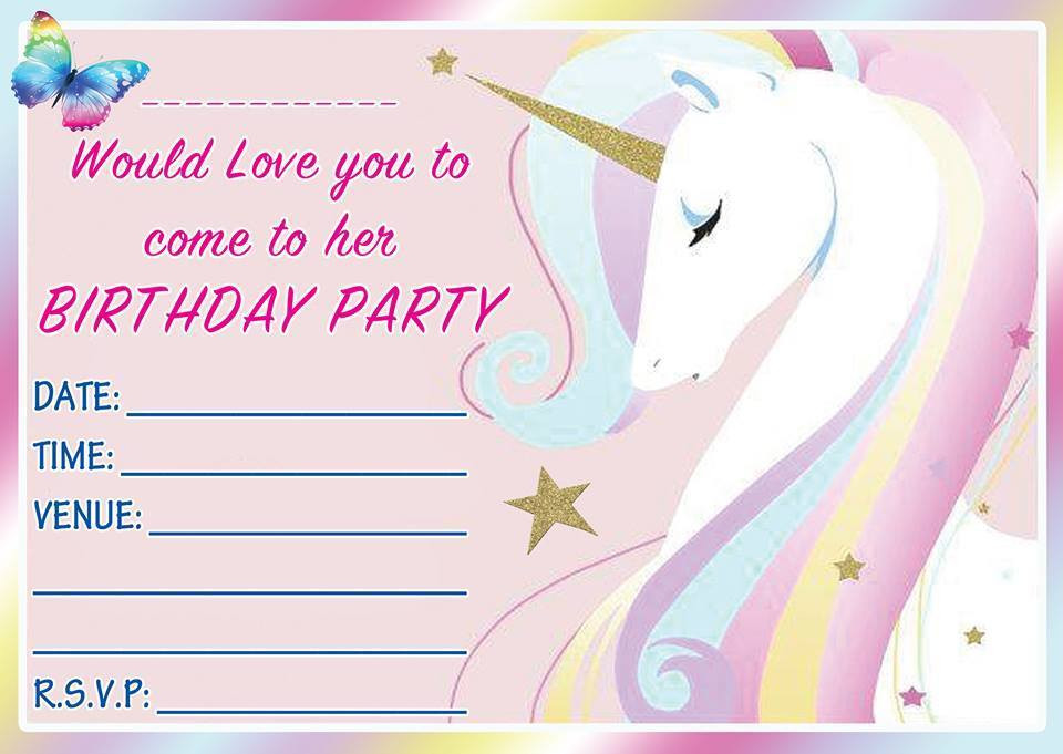 Printable Birthday Invitation Cards
 Free Birthday Party Invitations for Girl – Bagvania