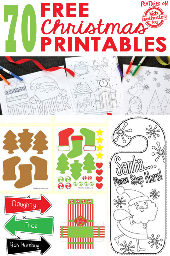 Printable Christmas Crafts For Kids
 60 FREE Christmas Printables