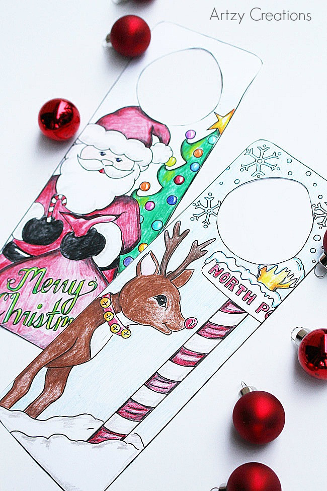 Printable Christmas Crafts For Kids
 Christmas Coloring Page Door Hanger Printables The