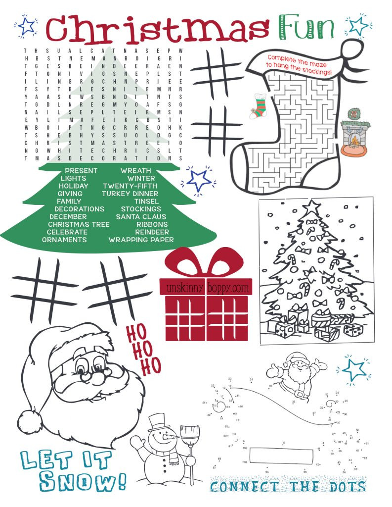Printable Christmas Crafts For Kids
 Christmas Coloring Pages for Kid s Table Unskinny Boppy