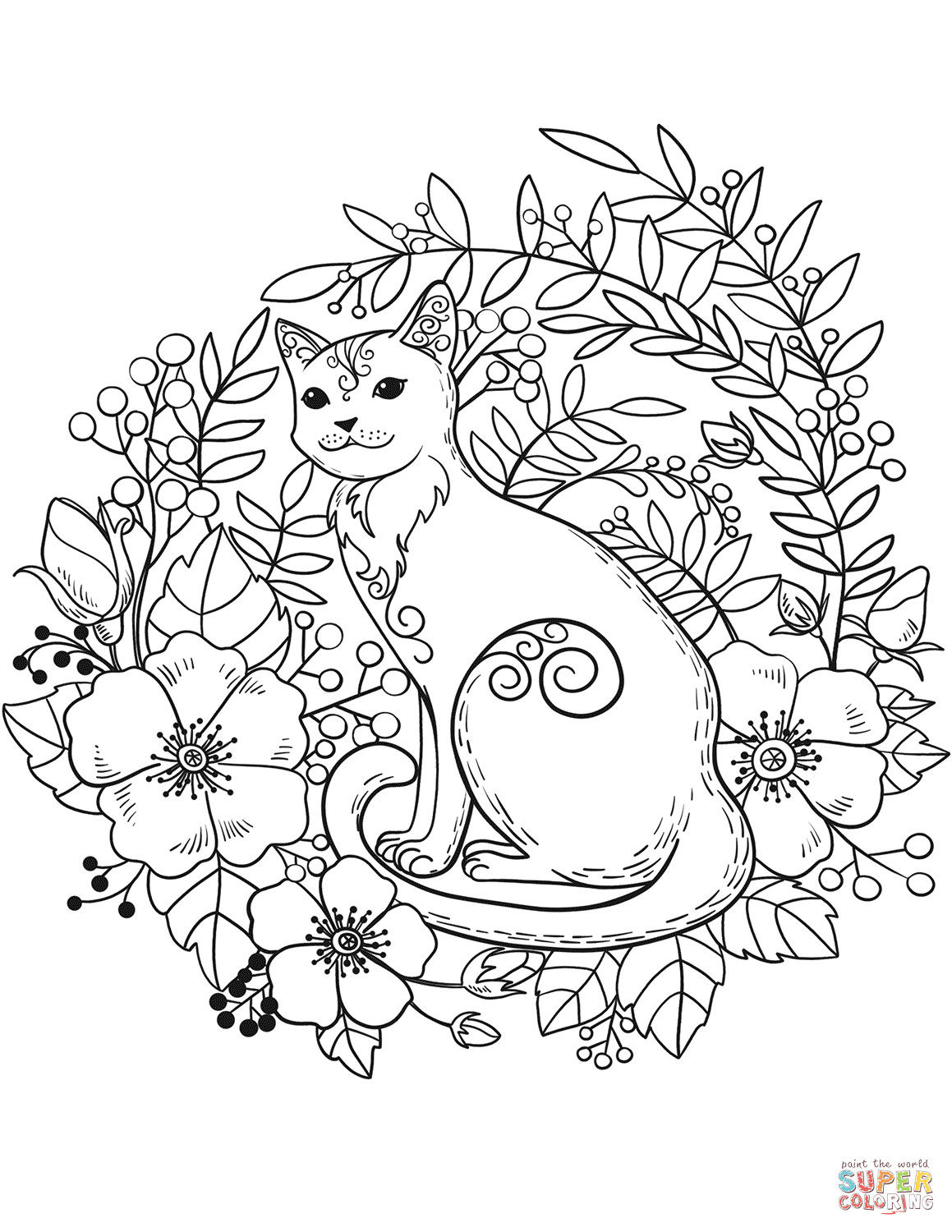 Printable Coloring Pages Cats
 Cat coloring page