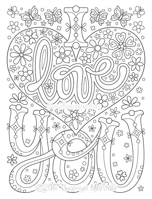 Printable Coloring Pages For Adults Love
 I Love You Coloring Page from Thaneeya McArdle s Power