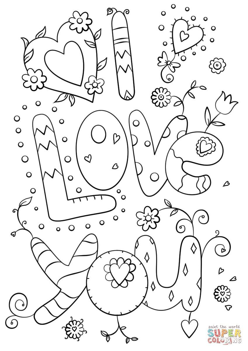 Printable Coloring Pages For Adults Love
 I love you coloring page Coloring