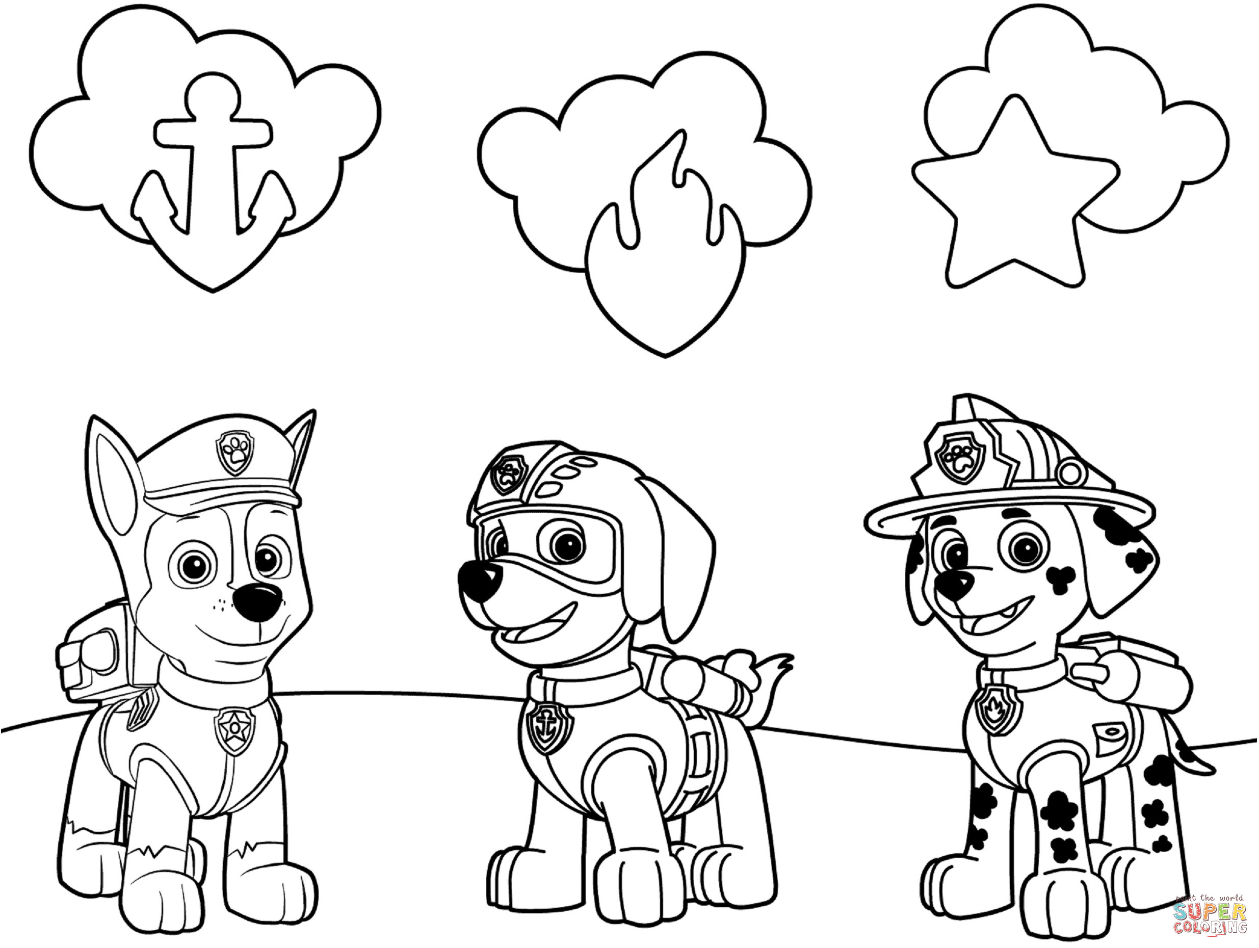 Printable Coloring Pages Paw Patrol
 Paw Patrol Badges coloring page